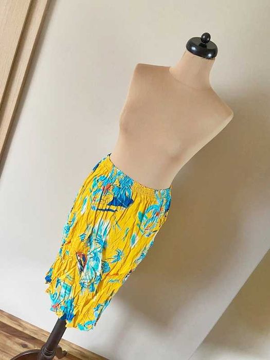 Xxl 44 42 midi na gumce spodnica neon wzory xxl +size