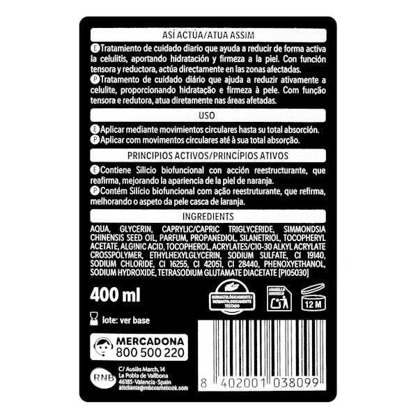 Ujędrniający krem ​​do ciała antycellulitowy 400ml . Deliplus  Crema corporal anticelulítico
