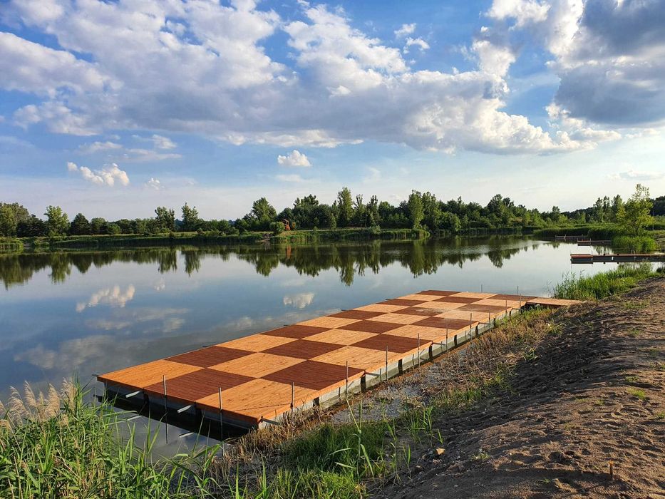 Pomost Pomosty Pływający Pływające Domek Działka nad jeziorem