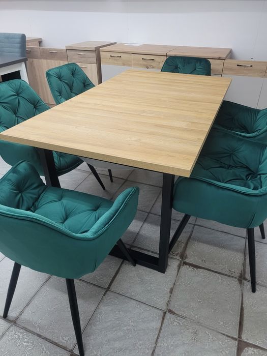 Krzesła do jadalni, ciemna zieleń