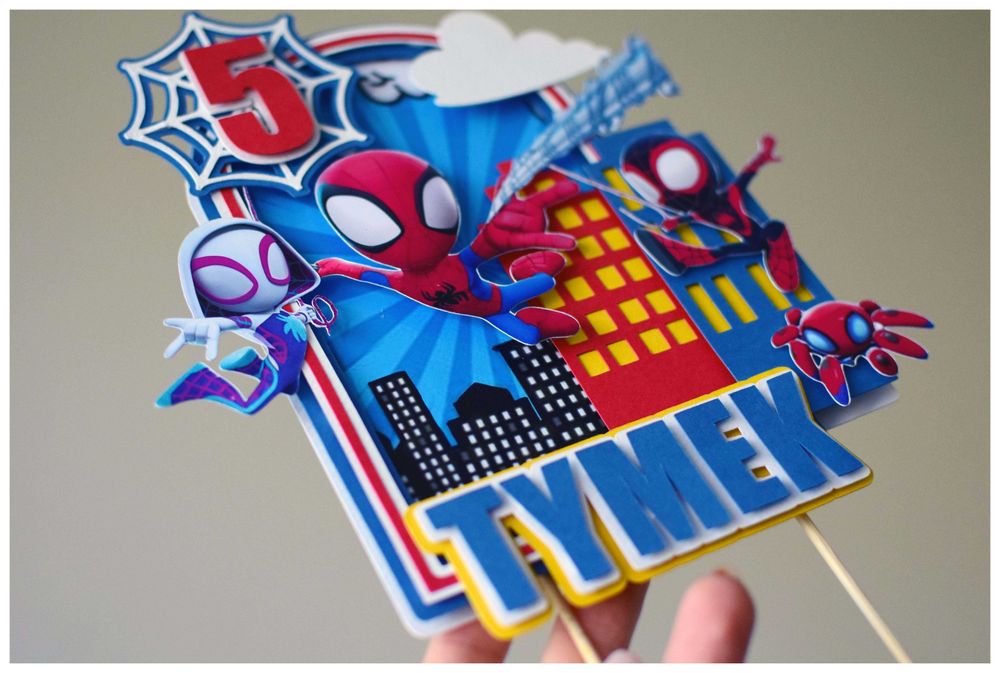 Spidey topper na tort urodzinowy