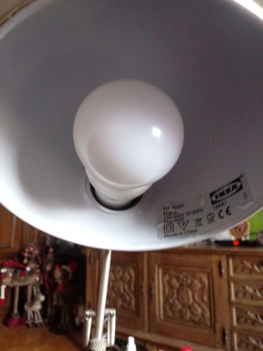 Lampa stojąca Ikea biurkowa srebrna