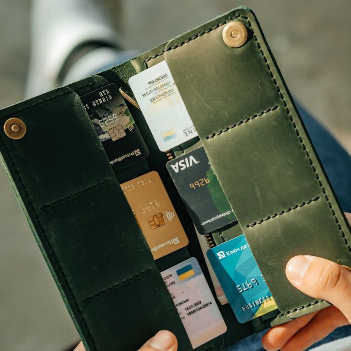 Чоловіче портмоне шкіряне Longer зелене