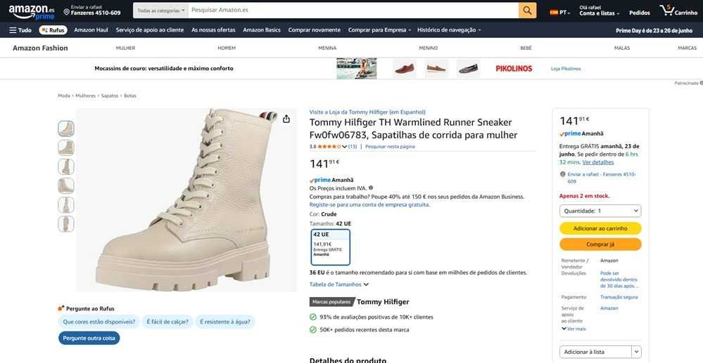 Tommy Hilfiger botas com atacadores Tam 37