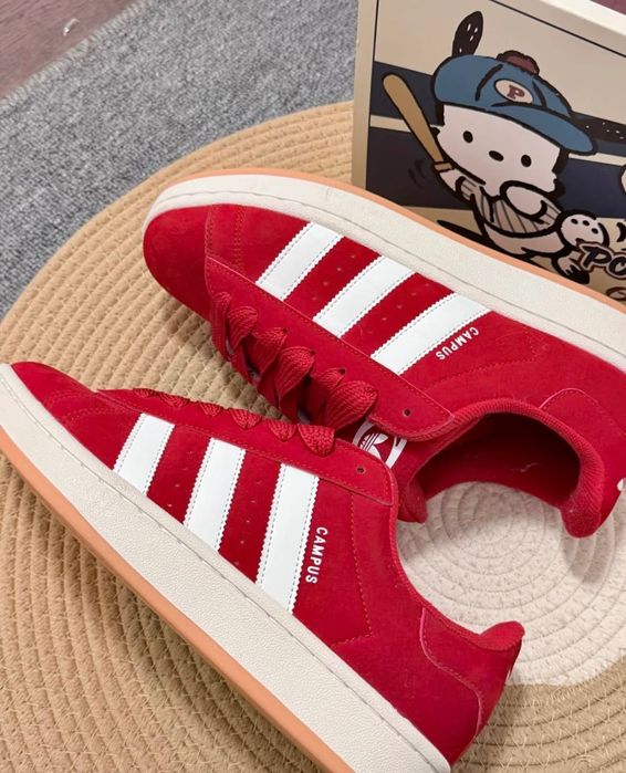 Adidas Campus Red White | Червоні кросівки Adidas Campus | 36–42