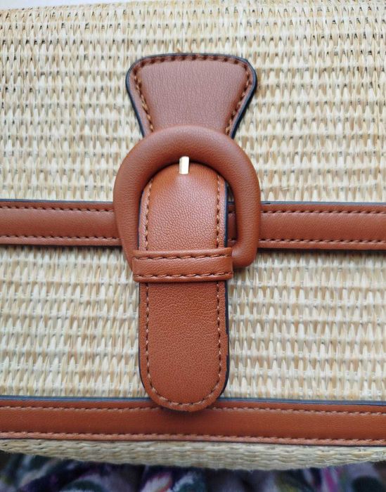 модна сумочка імітація соломки жіноча сумка через плече