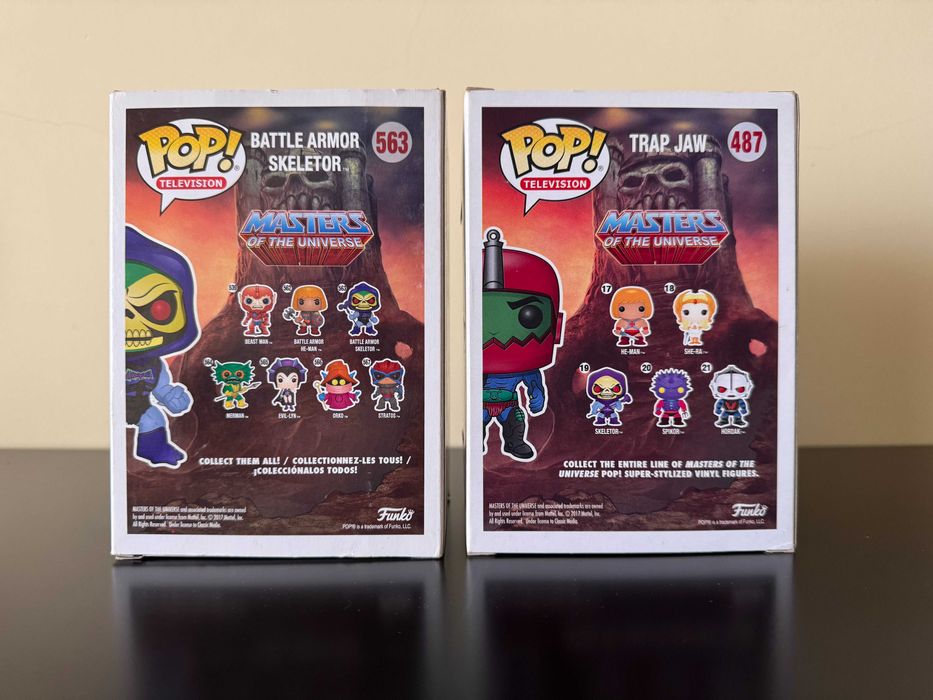 Funko Pop Battle Armour Skeletor e Trap Jaw Masters of the Universe