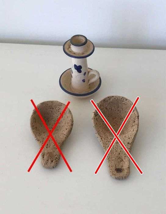 Artesanato Alentejano olaria Nisa galheteiro candelabro