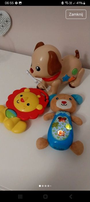 Zestaw 3 interaktywnych zabawek, w pełni sprawne