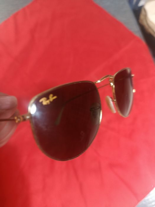 Ray ban óculos de sol lente verde armação dourada