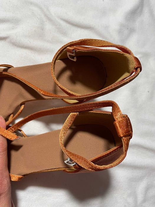 nowe Latino buty do tańca 41 karmel 7 cm supełek