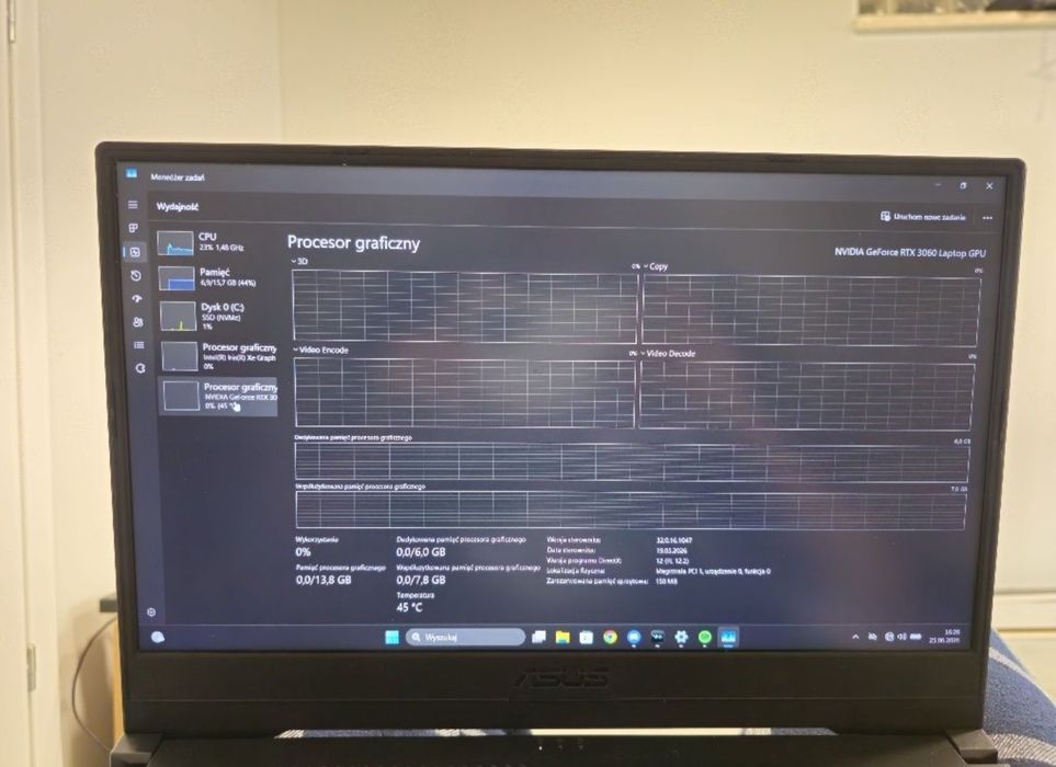 Laptop asus f15 RTX 3060 INTEL I7