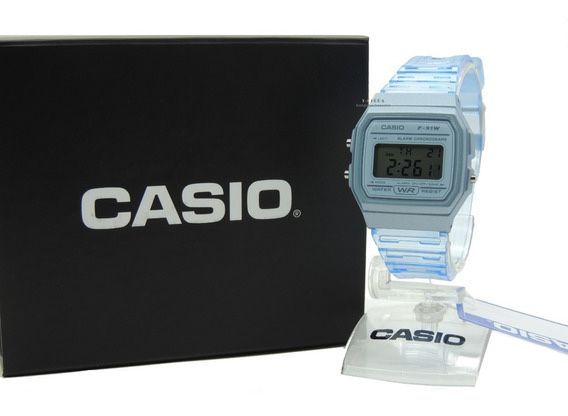Relógio Casio F-91WS-4DF Rosa /Azul