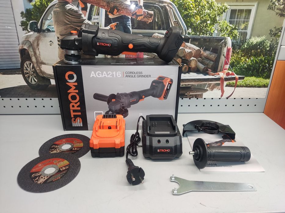 Болгарка акамуляторна STROMO AGA-216(1 акб та З/П) УШМ