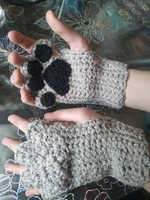 Митенки кошачьи лапки