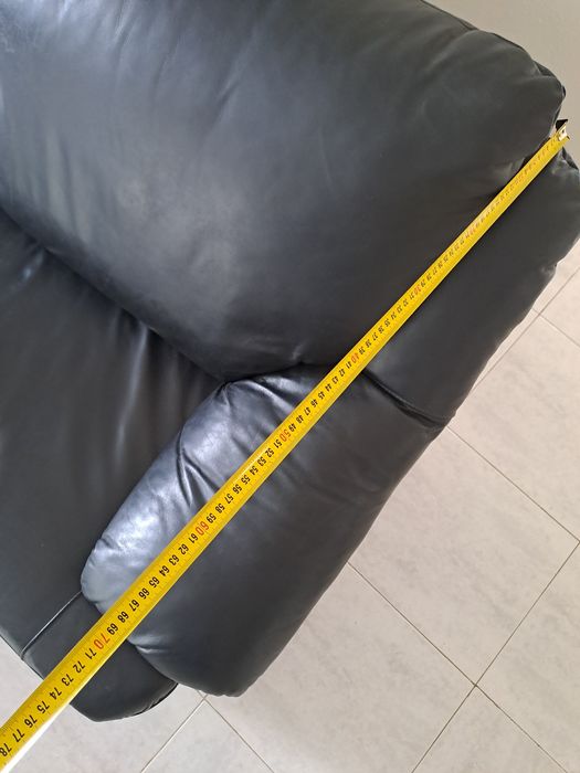 Sofa 3 Lugares Pele Genuina