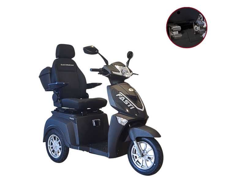 Elektryczny trójkołowy skuter Fasti 3 Max z uchwytem na kule