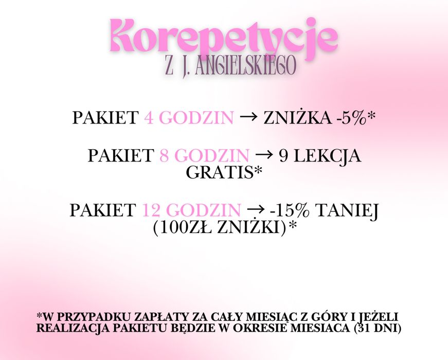 Korepetycje z języka angielskiego szkoła podstawowa/szkoła średnia