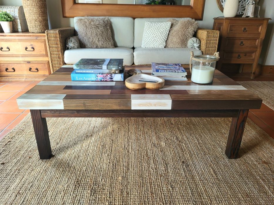 mesa, grande, apoio, centro, rustico