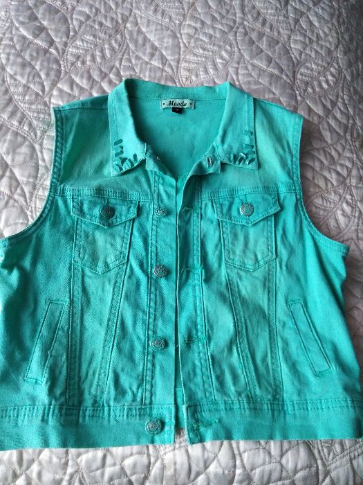Kamizelka jeansowa miętowa Moodo rozm.M