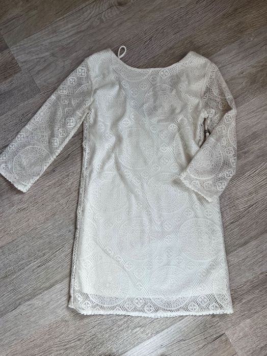 Biała, koronkowa sukienka, boho, rozmiar 36 / S.