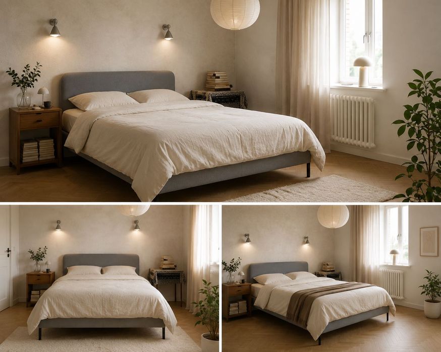 Łóżko Ikea slattum 140x200 + materac