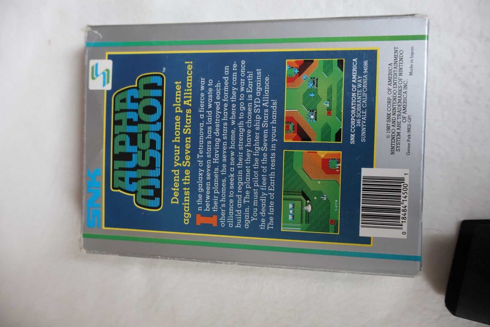 Gra Nintendo Nes Alpha Mission Komplet CiB Box 5 śrubowy NTSC/UC Japan