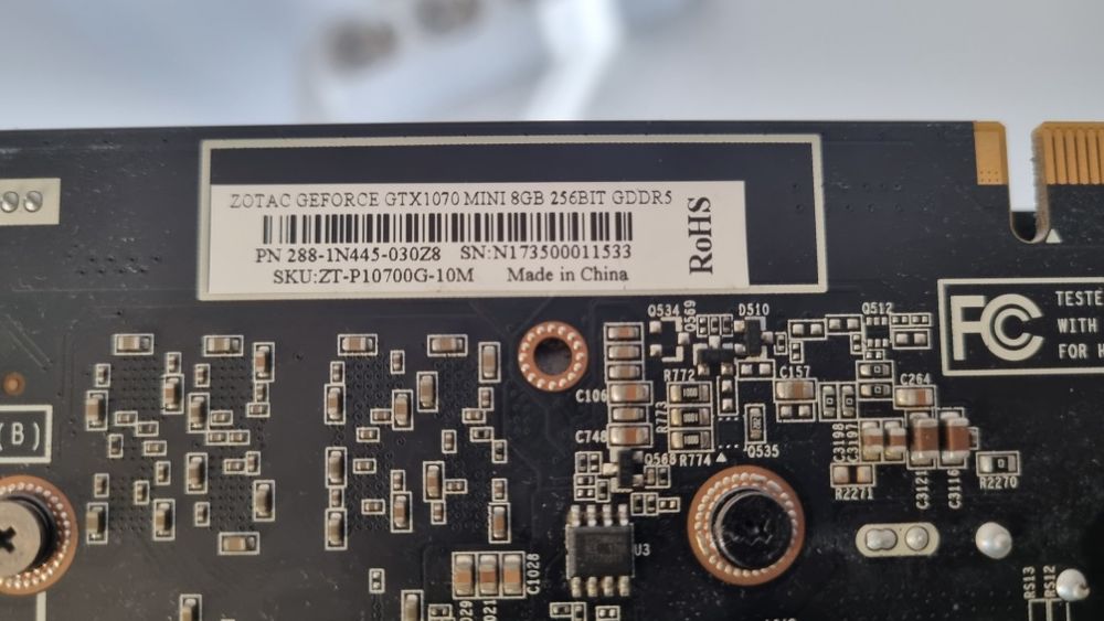 ZOTAC Geforce GTX 1070 mini 8gb 256bit DDR5