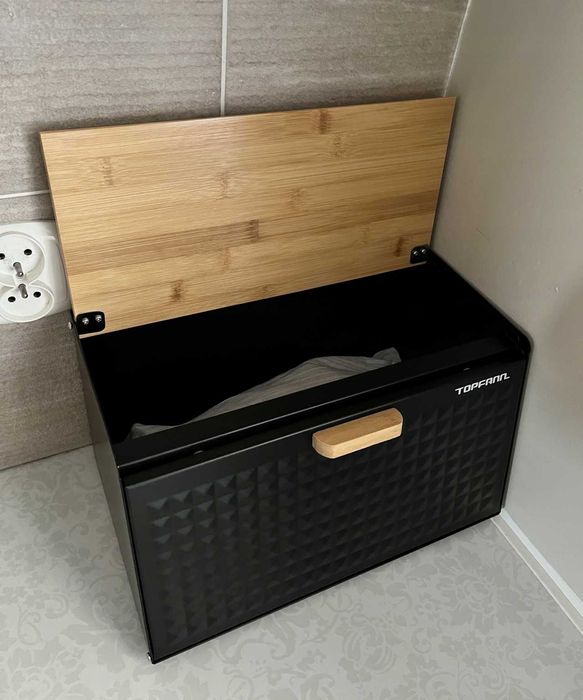 Chlebak czarny metalowy bambusowy nowoczesny duży Topfann loft