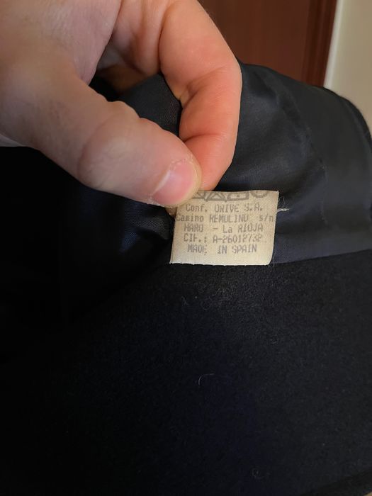 Sobretudo azul marinho 75% lã