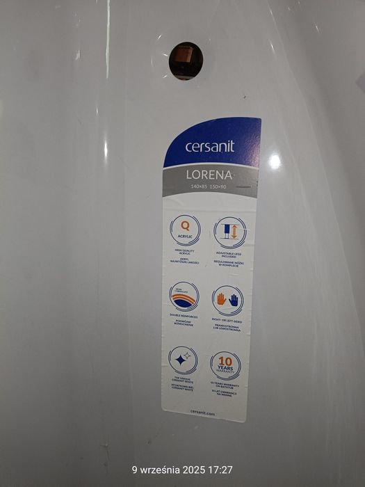 Nowa wanna Cersanit 140x85x45