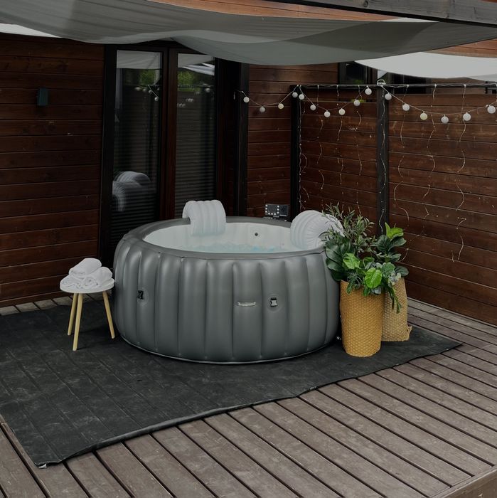 Jacuzzi V-Spa Anthracite 180cm 4-osobowe - LUKSUSOWE ogrodowe spa z hydromasażem