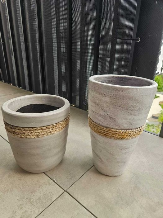 Donica ceramiczna betonowa do ogrodu 3 sztuki