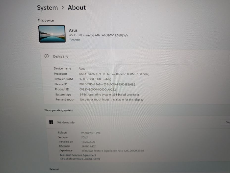 ASUS TUF Gaming A16 FA608WV ryzen 9 opis!!!