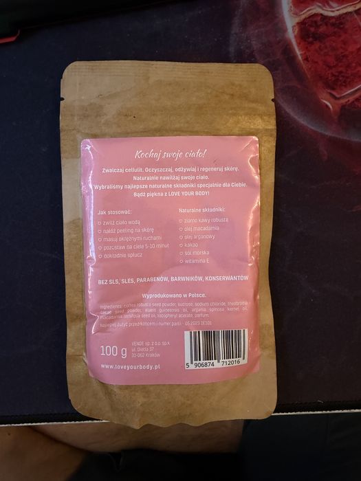 100% naturalny peeling kawowy Soczysta truskawka