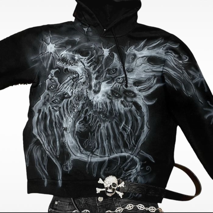 hoodie bluza z kapturem seraphim ze smokiem