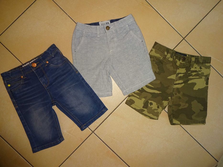 3x NEXT Dudes DENIM krótkie spodenki szorty jeansowe moro 4-5 lat