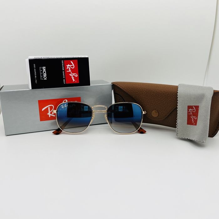 Солнцезащитные очки Ray Ban Frank 3857 Gold-mBlue Grade 51мм стекло
