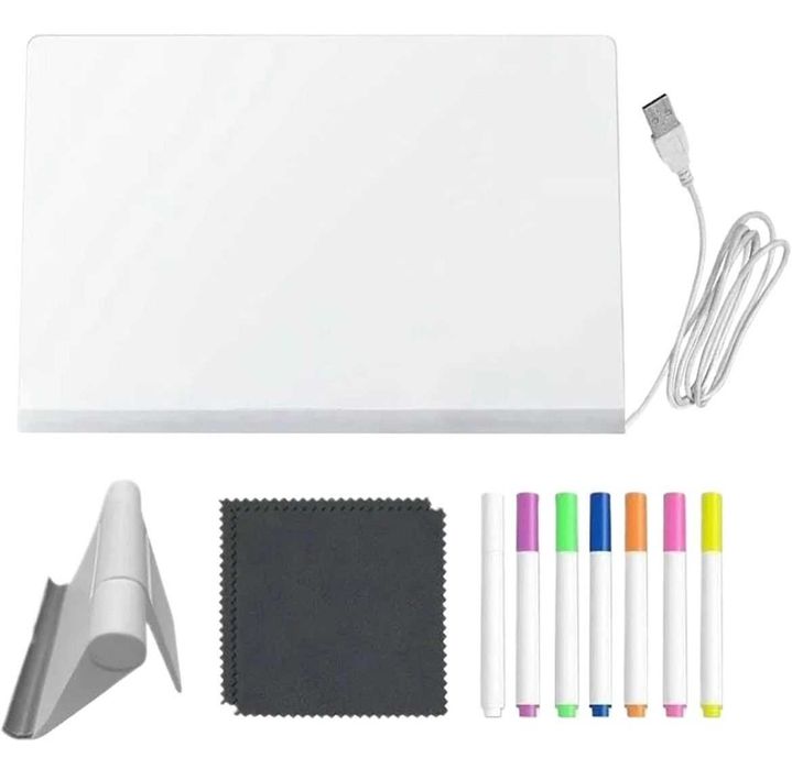 Tablica podświetlana do rysowania dla dzieci LED zmywalna pisaki
