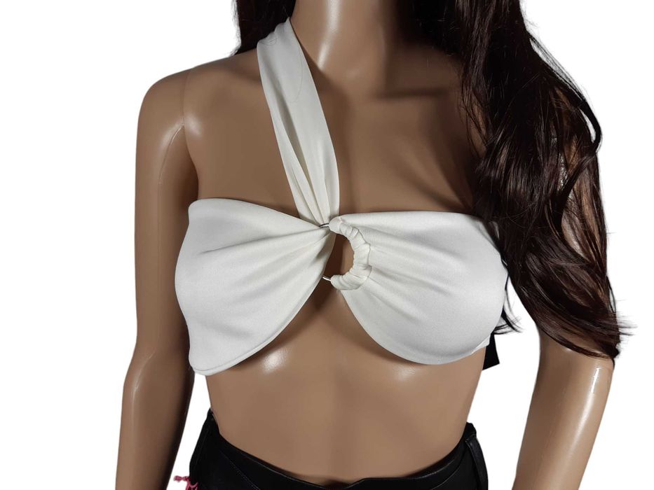 Nowy biały cream croptop I SAW IT FIRST top bandeau 36,S/38,M