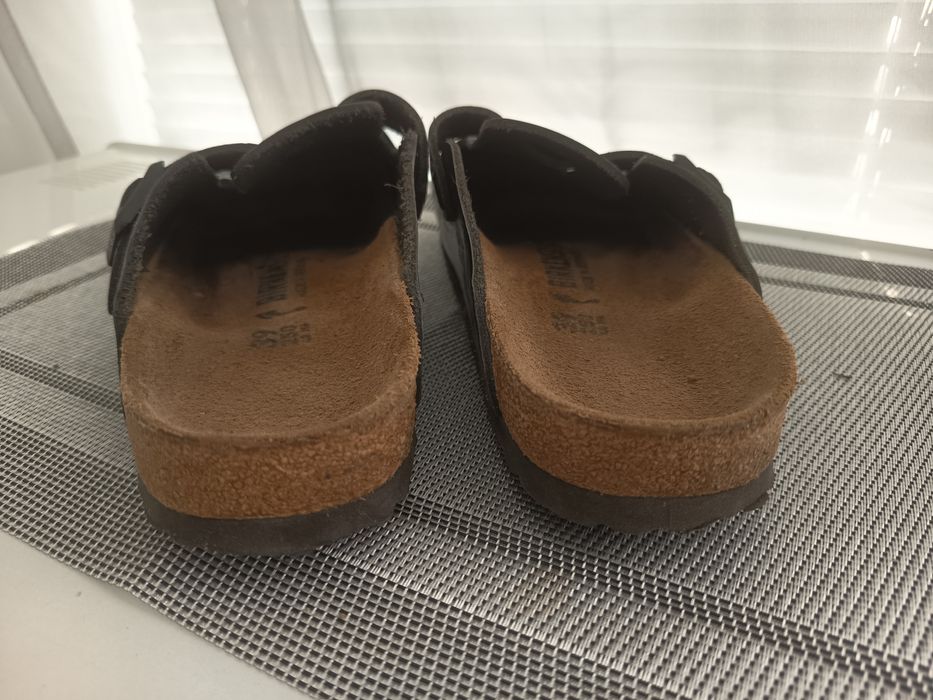 Биркенштоки шкіряні клоги сабо Birkenstock Boston 39 чорні