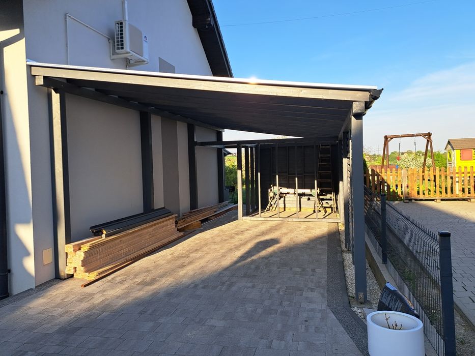 Pergole zadaszenia tarasów wiaty zabudowa tarasu