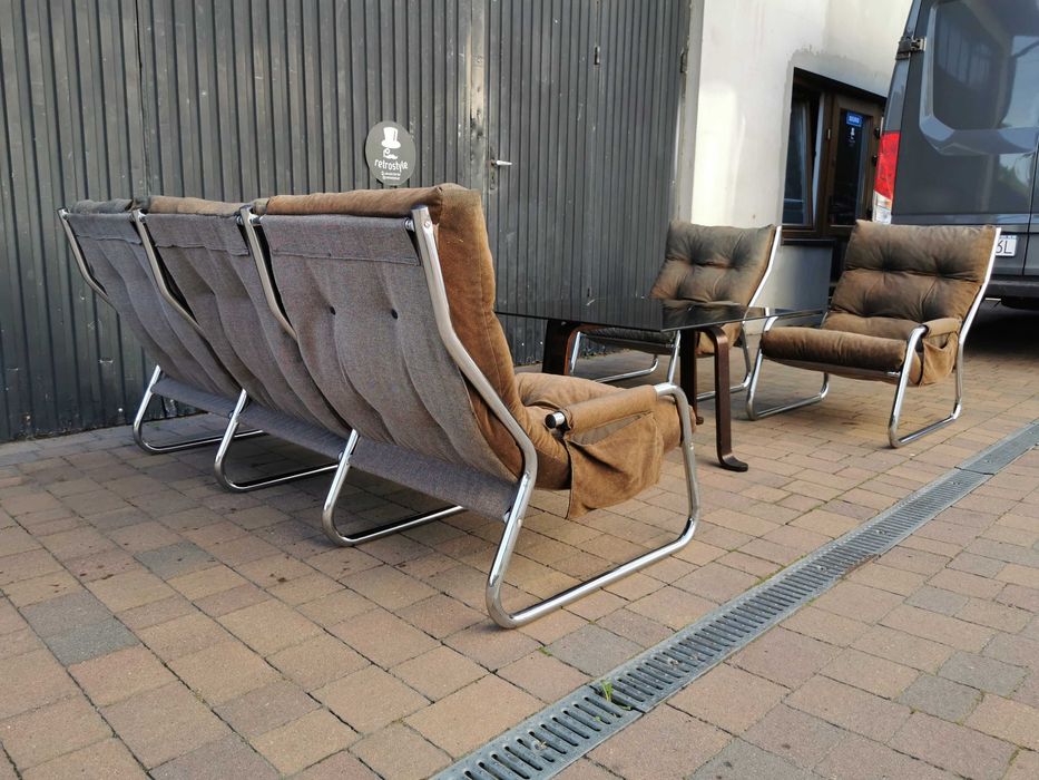 Sofa + 2x fotel proj. Gillis Lundgren dla IKEA, Szwecja '70, Vintage