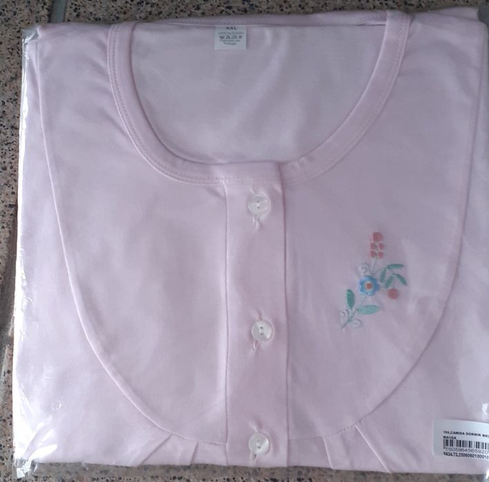 Camisa de noite rosa XXL 100% Algodão - NOVA