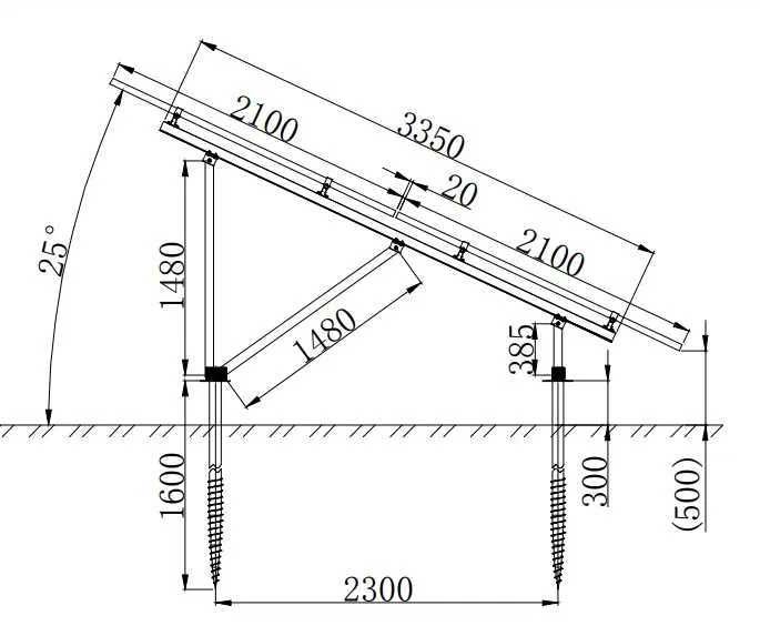 Aluminiowa konstrukcja na grunt 2 x 8 modułów pionowo fotowoltaika