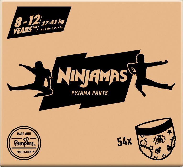 Ninjamas  Pampers 72 szt. 8-12 lat