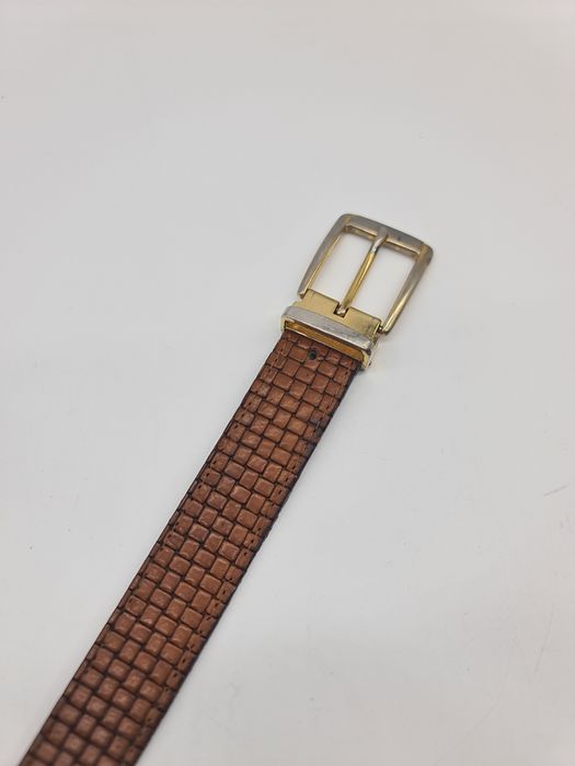 Cinto em pele castanha unissexo 110 cm