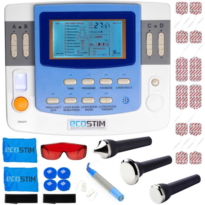 Ecostim ECO240 elektrostymulator TENS EMS IFS laser ultradźwięki