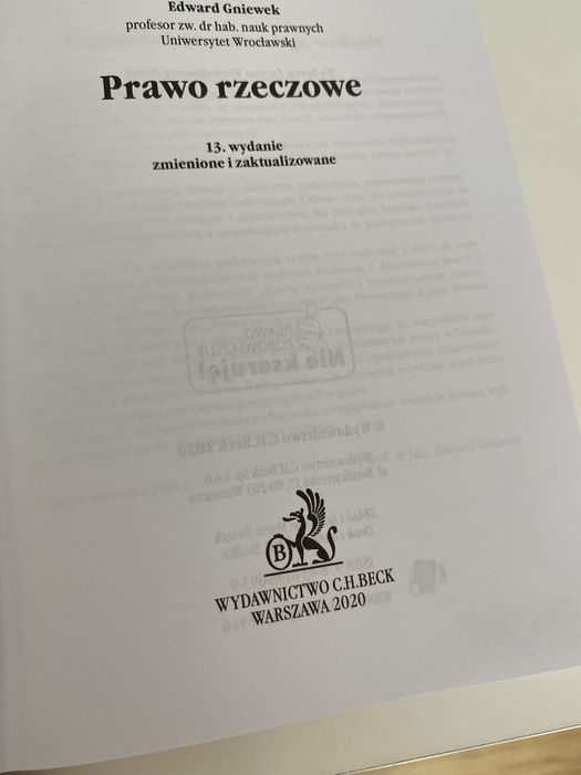 Prawo rzeczowe E.Gniewek