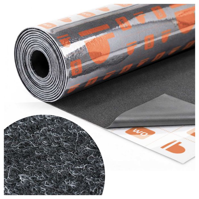 Samoprzylepny Filc do Wycinania / Wykładzina Obiciowa Szara 3mm Bitmat 1m2